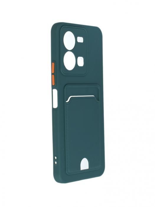 Чехол Neypo для Vivo Y35 Pocket Matte Silicone с карманом Dark Green NPM57213