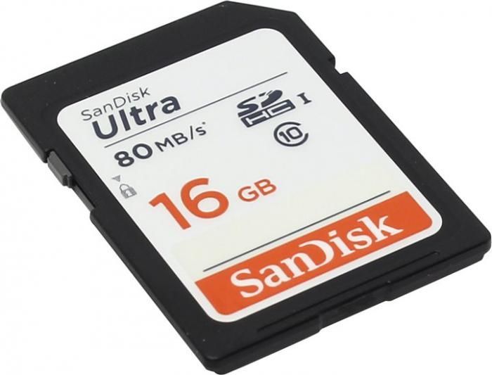 Карта памяти 16Gb - SanDisk Ultra Secure Digital HC Class 10 UHS-I SDSDUNC-016G-GN6IN (Оригинальная!)