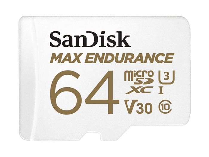 Карта памяти 64Gb - SanDisk microSD Max Endurance Class 10 UHS-I SDSQQVR-064G-GN6IA