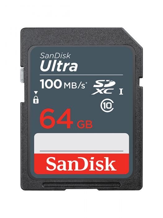 Карта памяти 64Gb - SanDisk Ultra Secure Digital XC Class 10 UHS-I SDSDUNR-064G-GN3IN (Оригинальная!)
