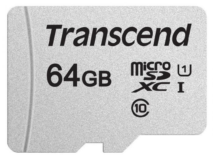 Карта памяти 64Gb - Transcend 300S MicroSDHC Class 10 UHS-I TS64GUSD300S (Оригинальная!)