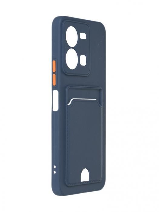 Чехол Neypo для Vivo Y35 Pocket Matte Silicone с карманом Dark Blue NPM57214