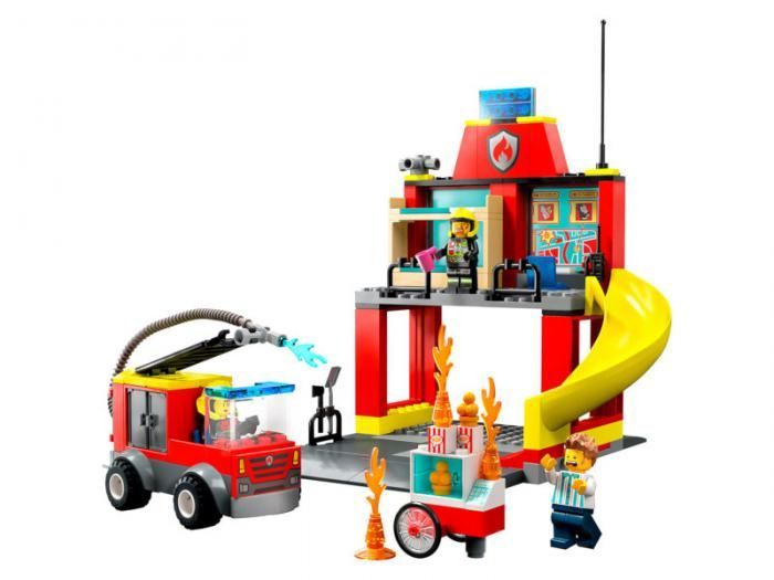 Конструктор Lego City Пожарная часть и пожарная машина 153 дет. 60375